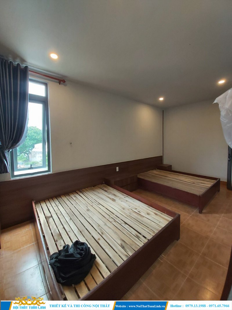 Thi công nội thất đồ gỗ phòng khách sạn Sunhotel
