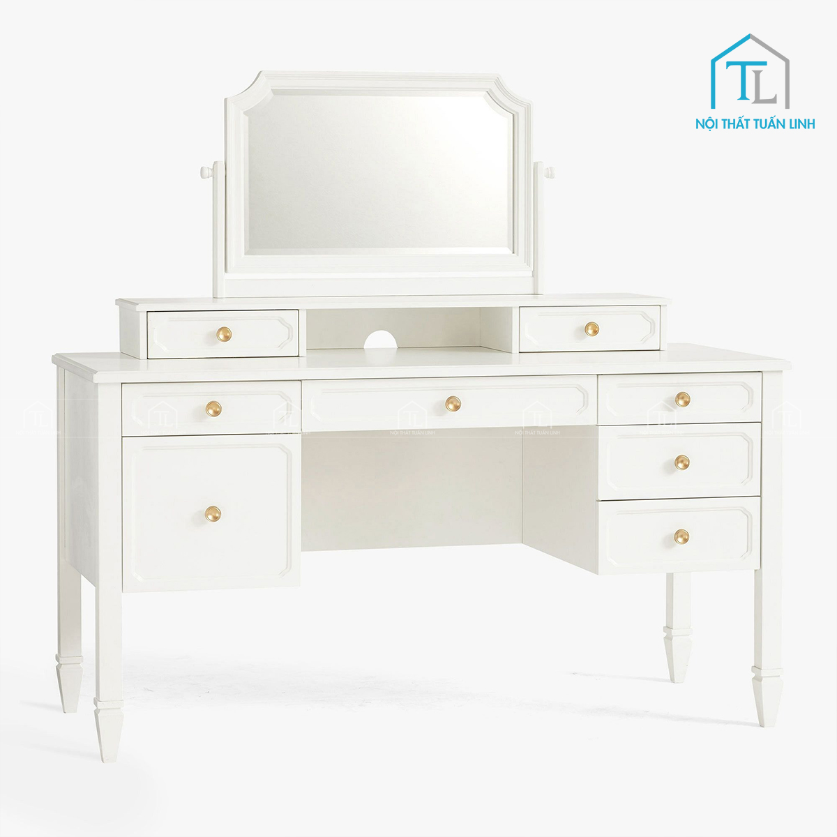 Bàn trang điểm MDF có gương và ngăn chứa tiện lợi