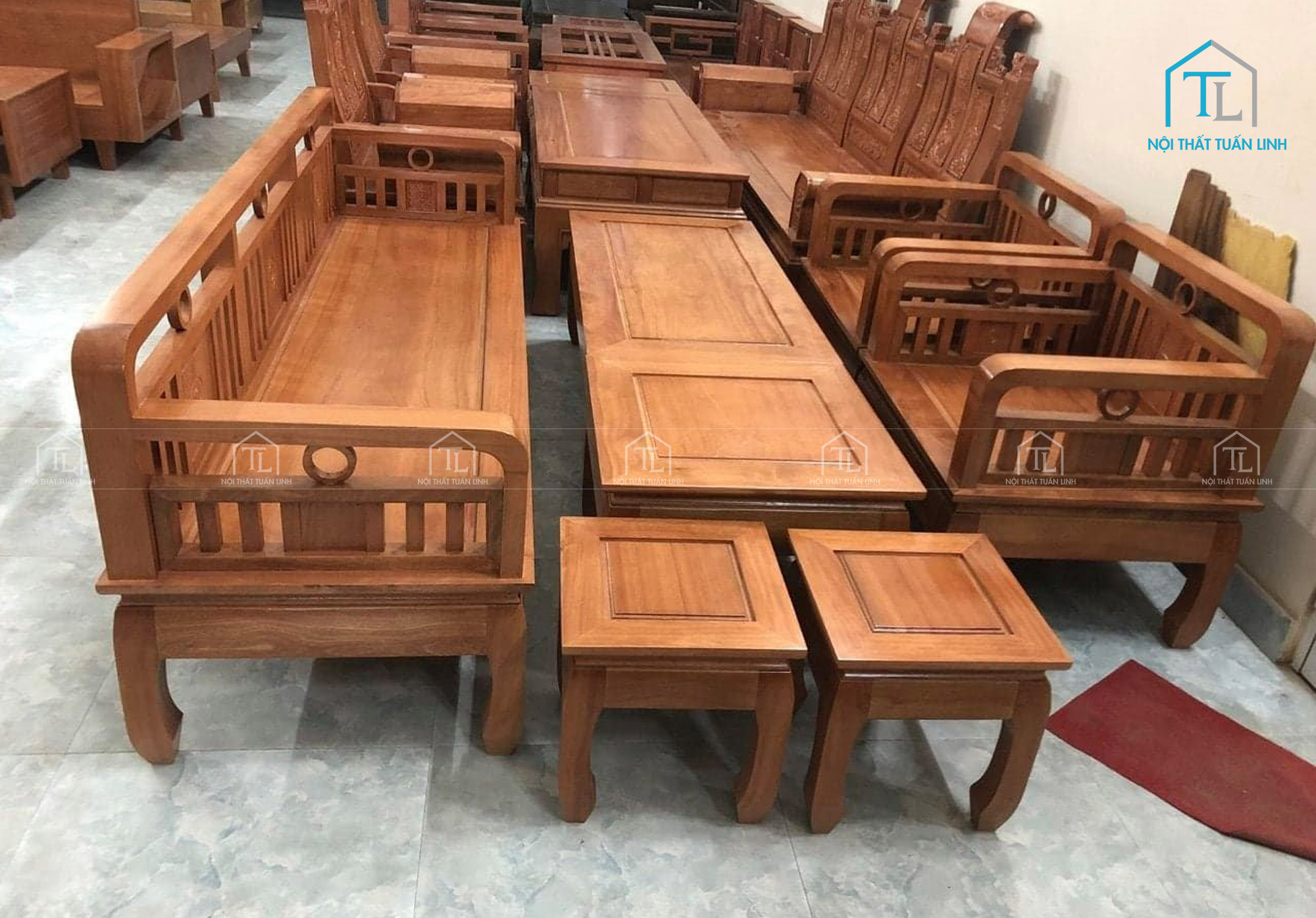 Bộ bàn ghế salon gỗ tự nhiên giá tốt