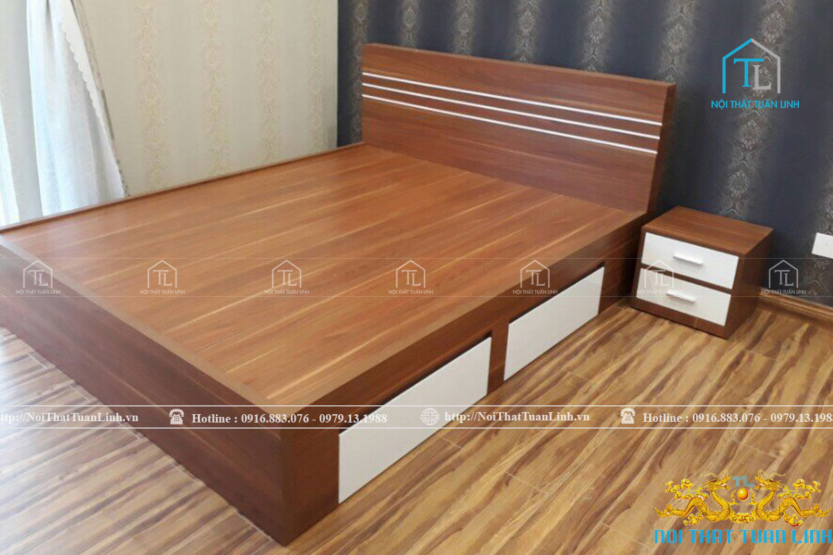 Giường gỗ công nghiệp giá tốt