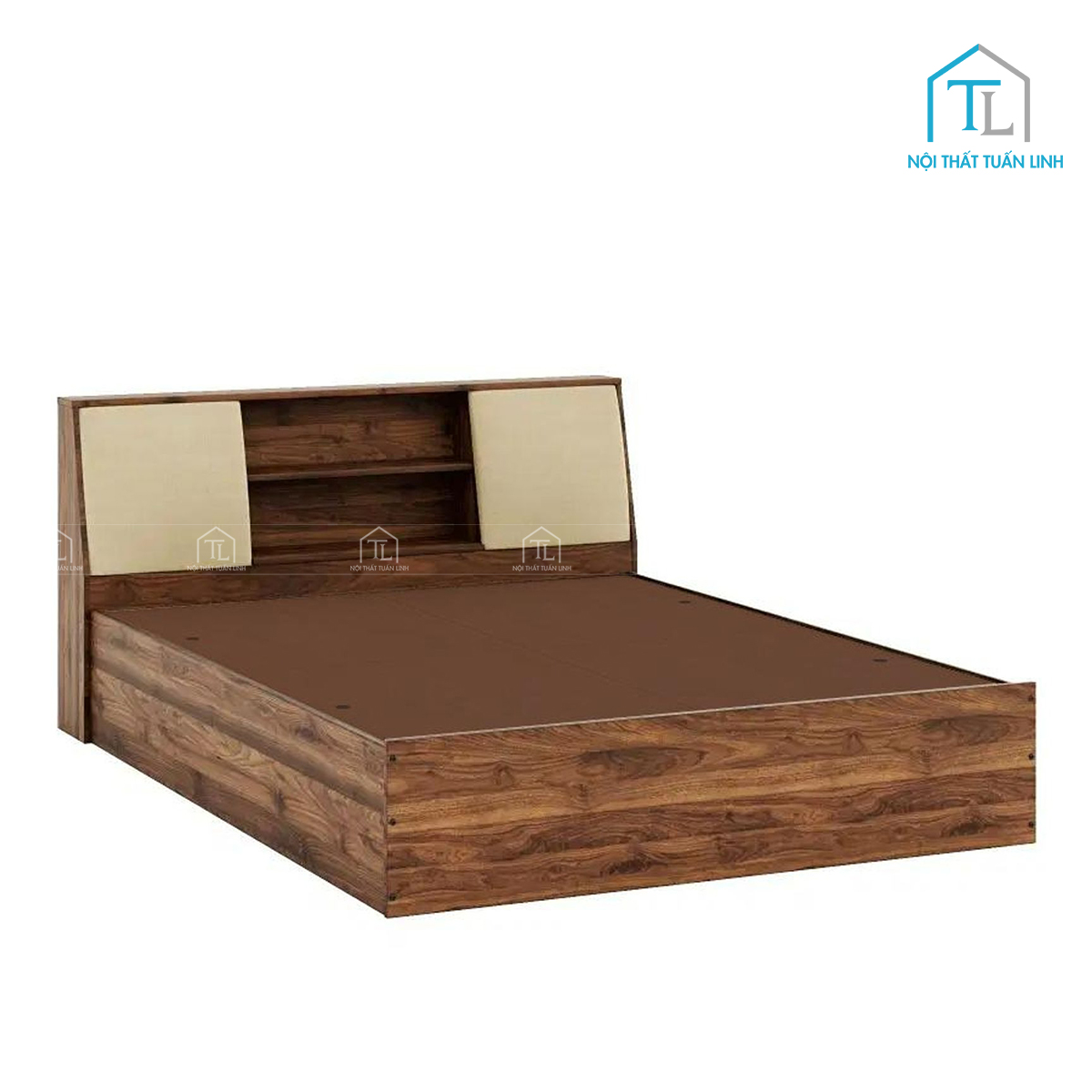 Giường ngủ gỗ công nghiệp bọc nệm có hộc lưu trữ hiện đại