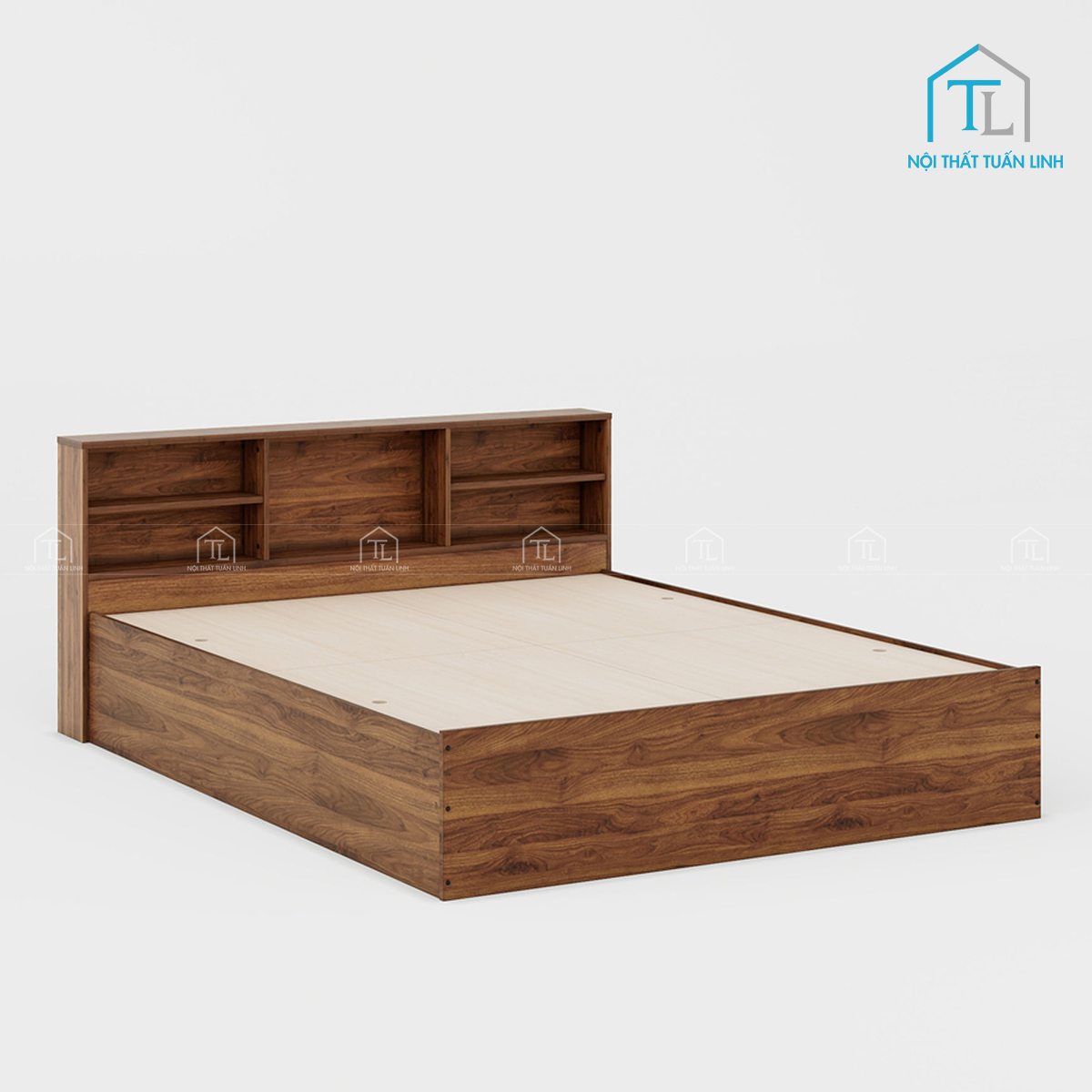 Giường ngủ gỗ công nghiệp có hộc chứa đầu giường tiện nghi