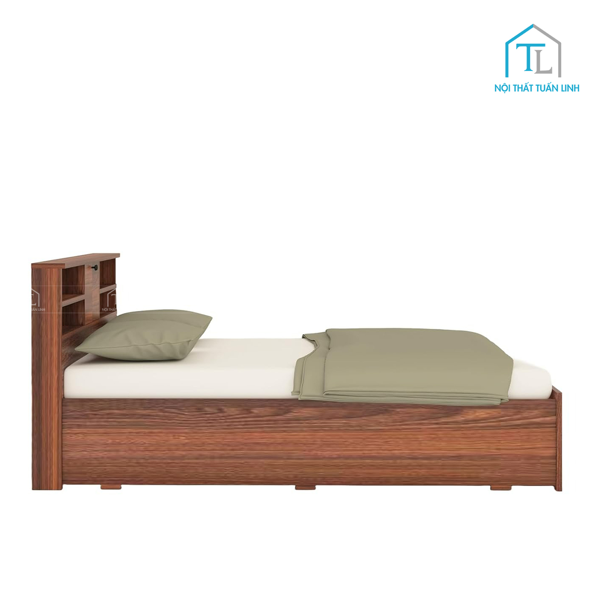 Giường ngủ gỗ công nghiệp có hộc lưu trữ thiết kế hiện đại (1m8 x 2m)