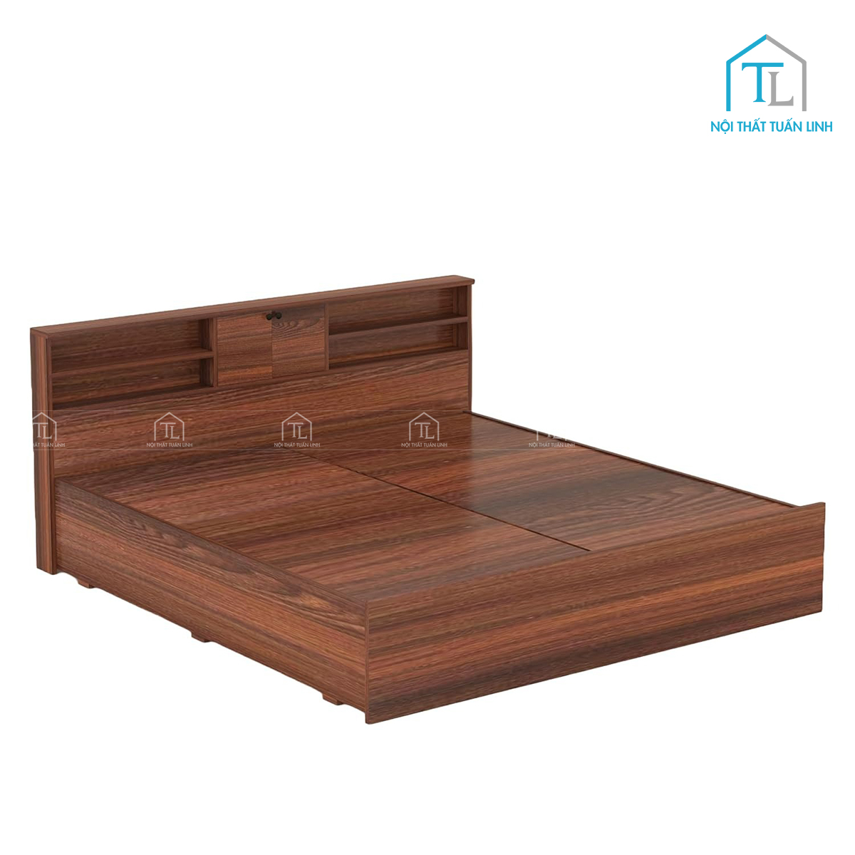Giường ngủ gỗ công nghiệp có hộc lưu trữ thiết kế hiện đại (1m8 x 2m)
