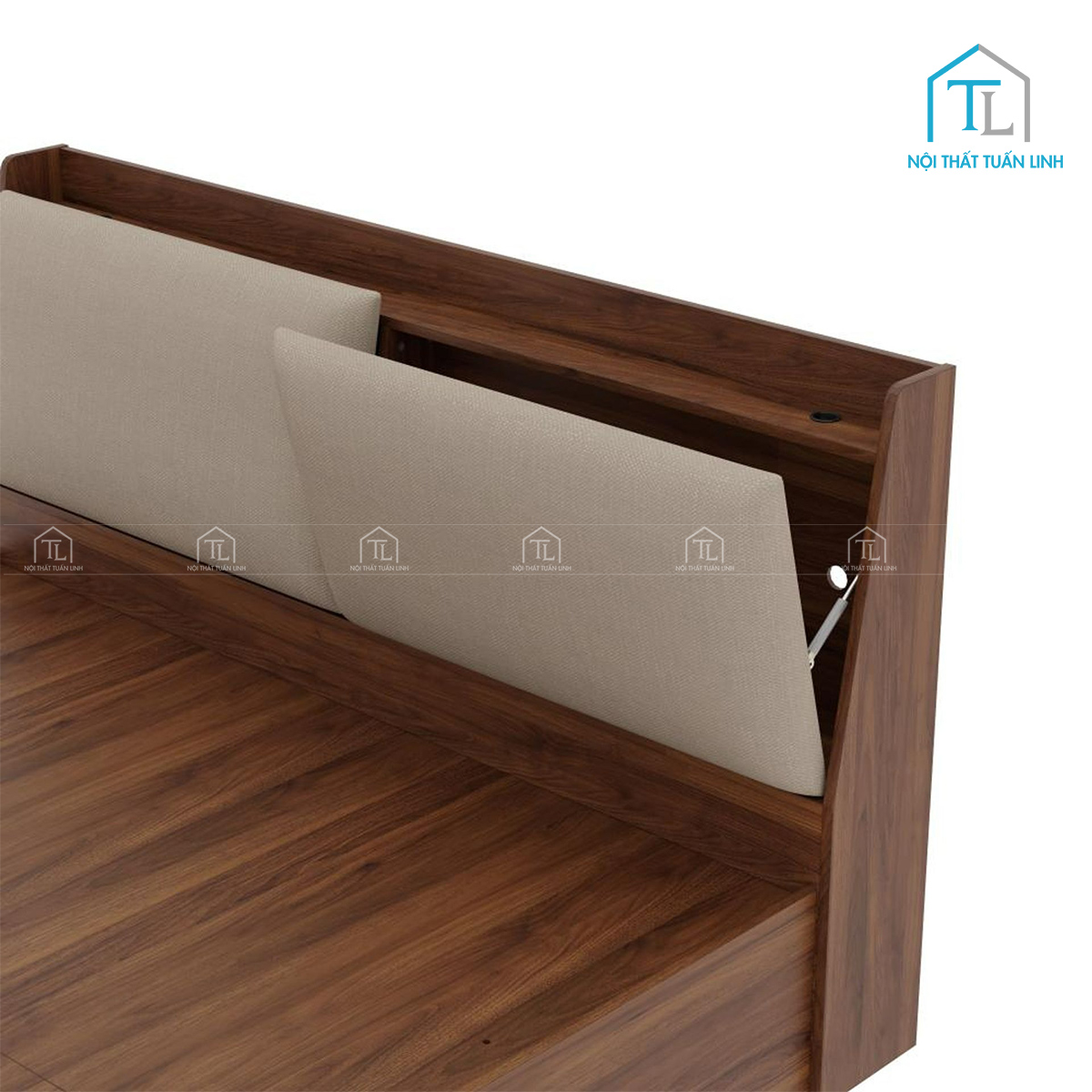Giường ngủ gỗ công nghiệp có ngăn chứa tiện lợi phong cách hiện đại