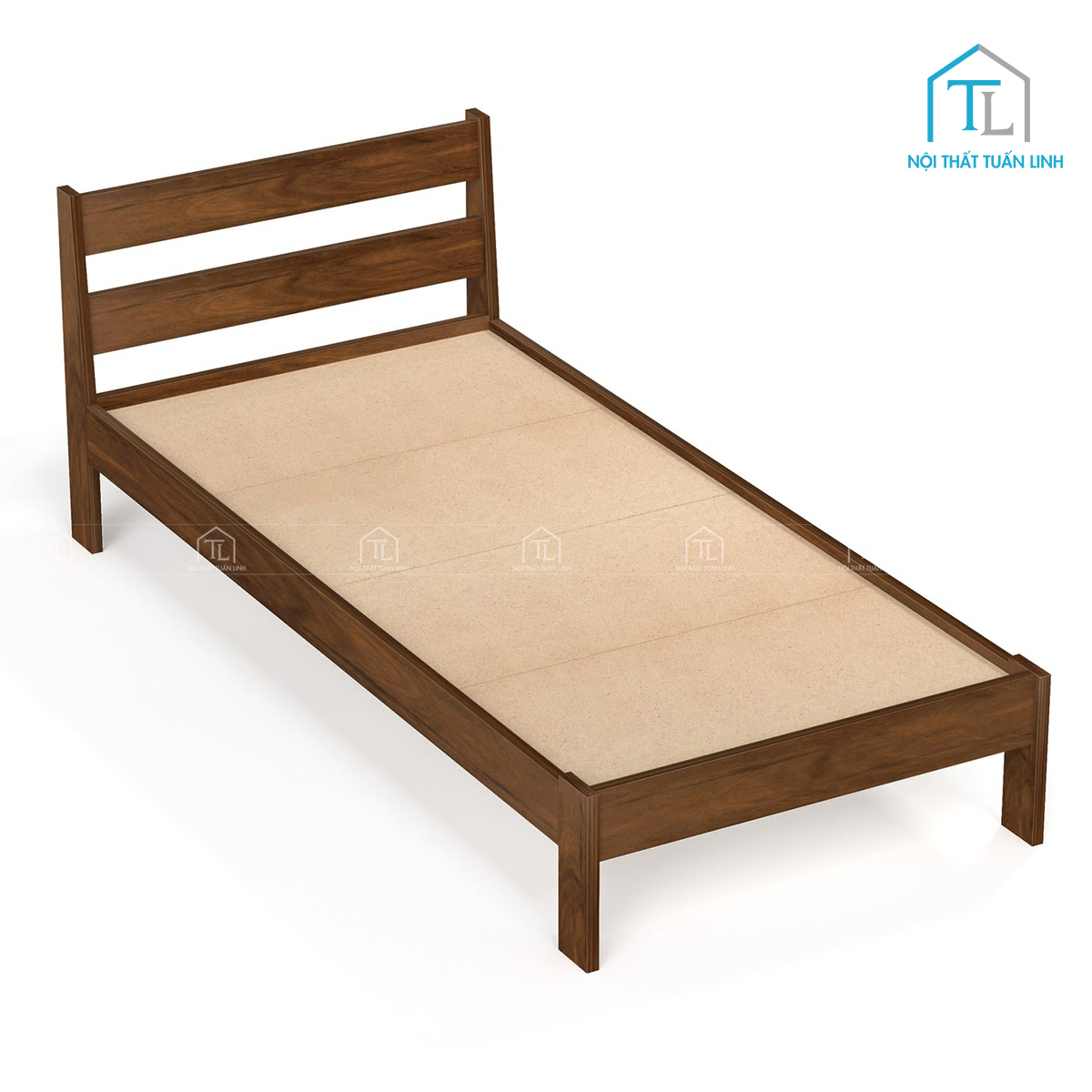 Giường ngủ gỗ công nghiệp đơn phong cách tối giản