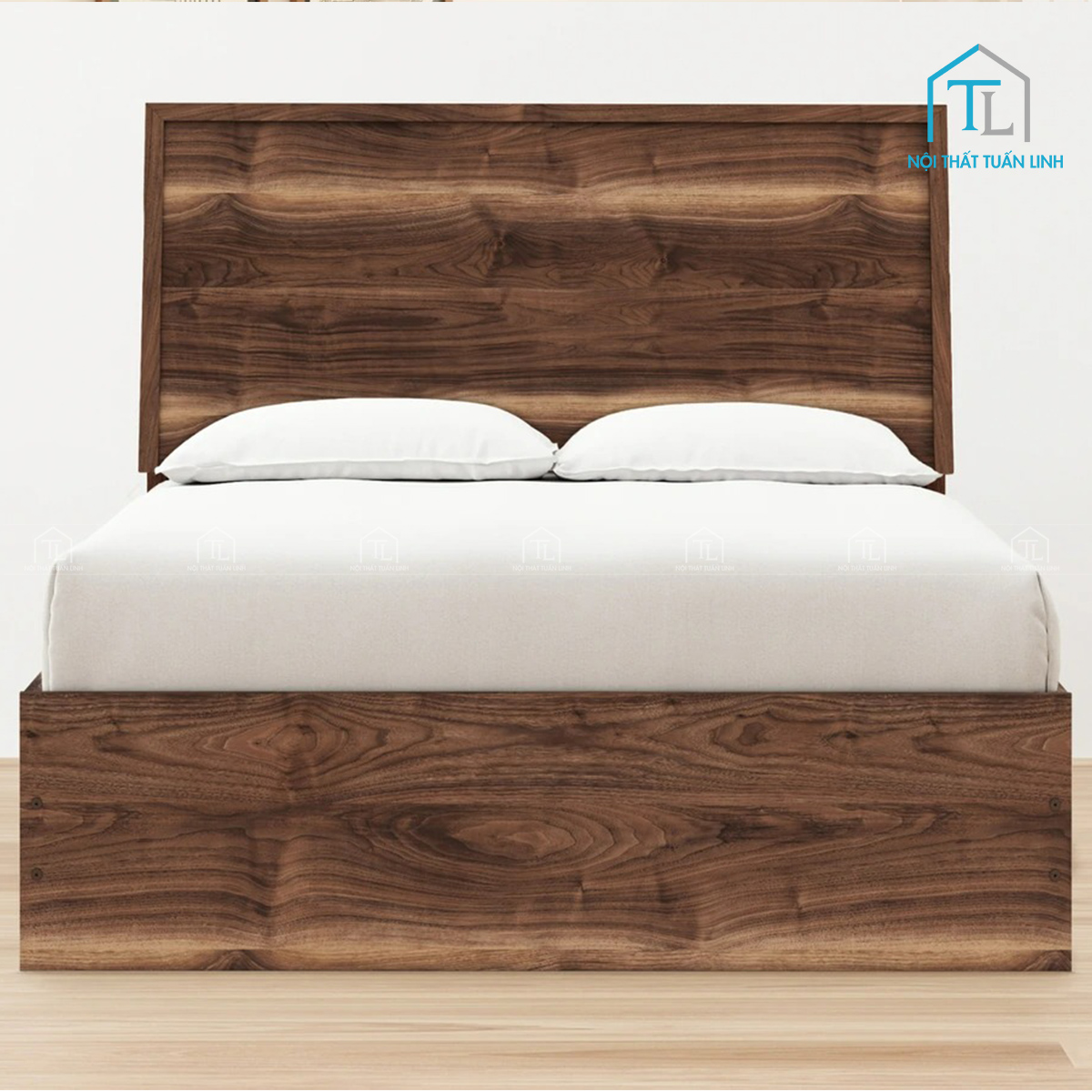 Giường ngủ gỗ công nghiệp phong cách hiện đại tích hợp ngăn kéo lưu trữ