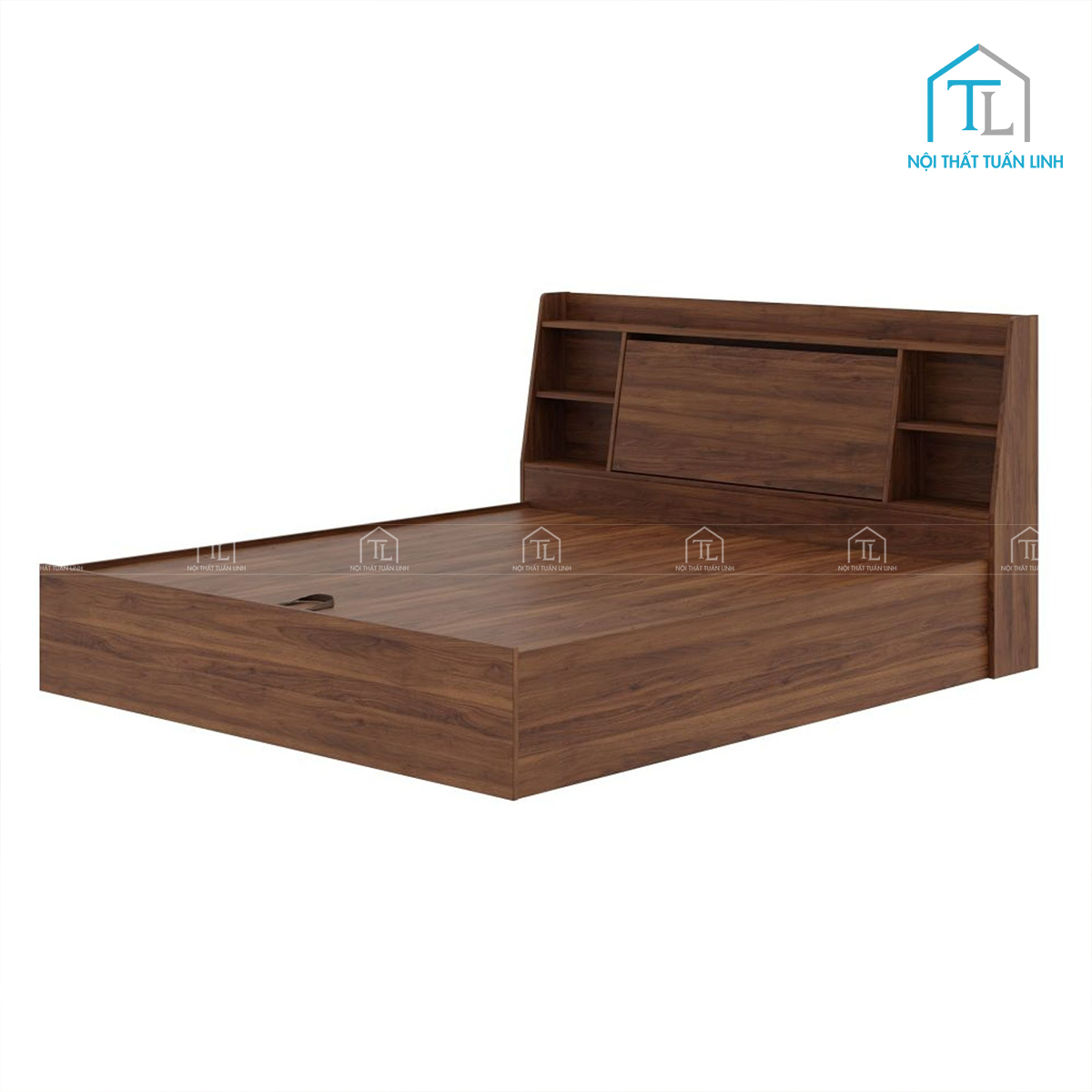 Giường ngủ gỗ công nghiệp thiết kế thông minh với hộc chứa
