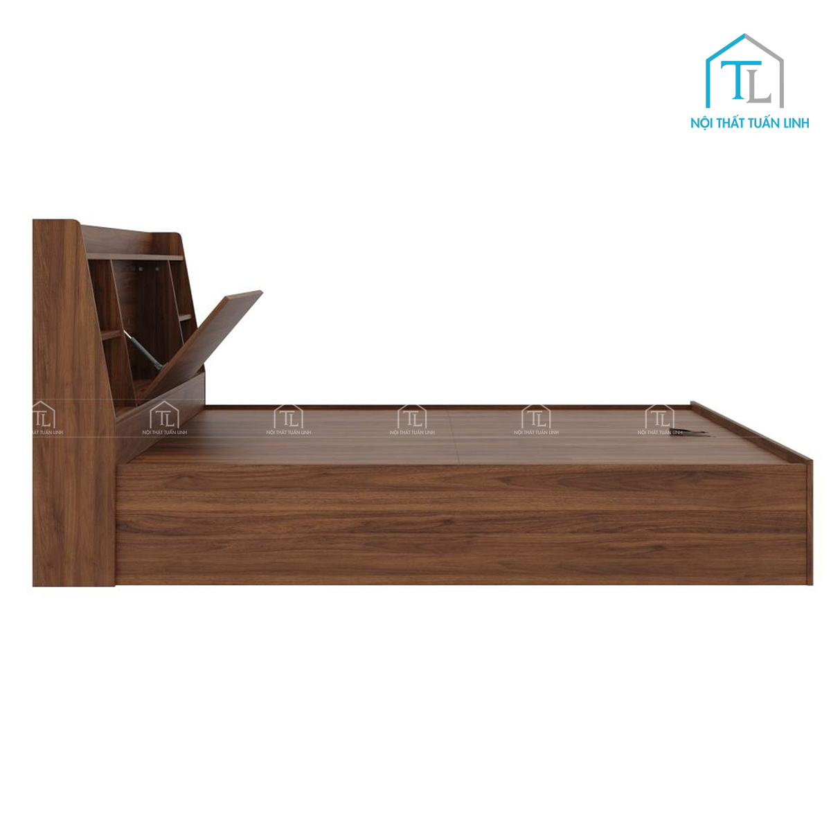 Giường ngủ gỗ công nghiệp thiết kế thông minh với hộc chứa
