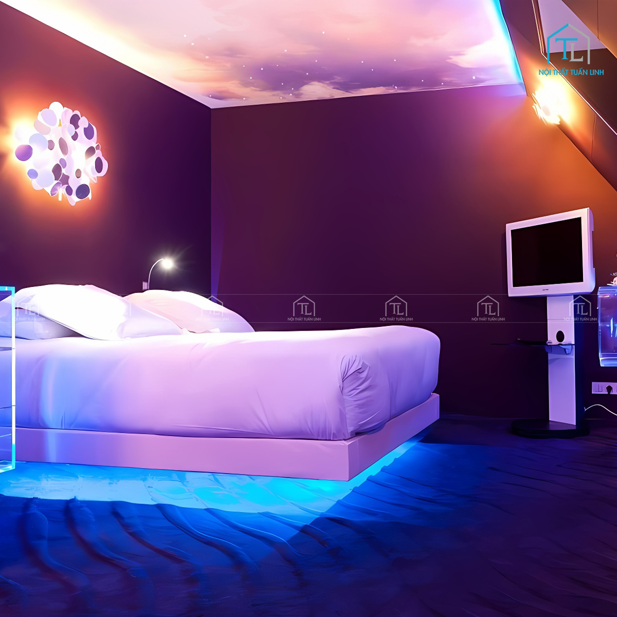 Phong cách thiết kế thi công khách sạn led vui nhộn