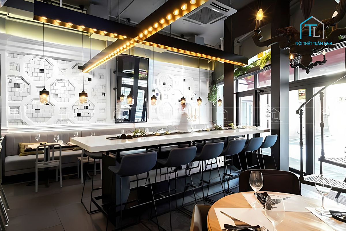 Tham khảo thiết kế nội thất nhà hàng phong cách bar Châu Âu