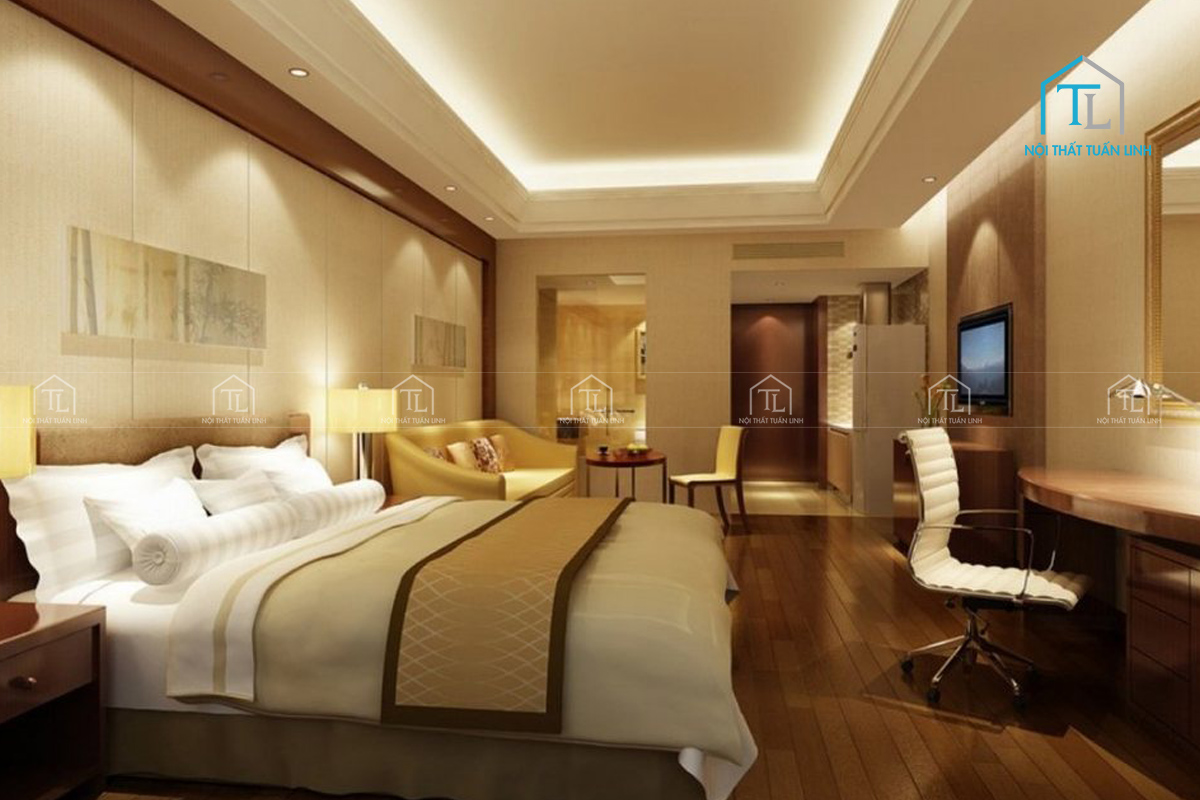Thi công trang trí nội thất phòng khách sạn nổi bật