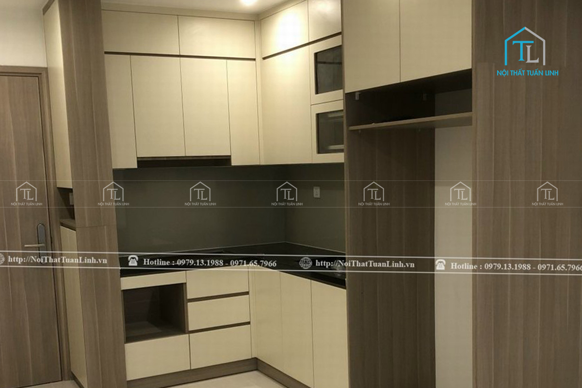 Thi công tủ bếp nhà phố, chung cư nhỏ gọn