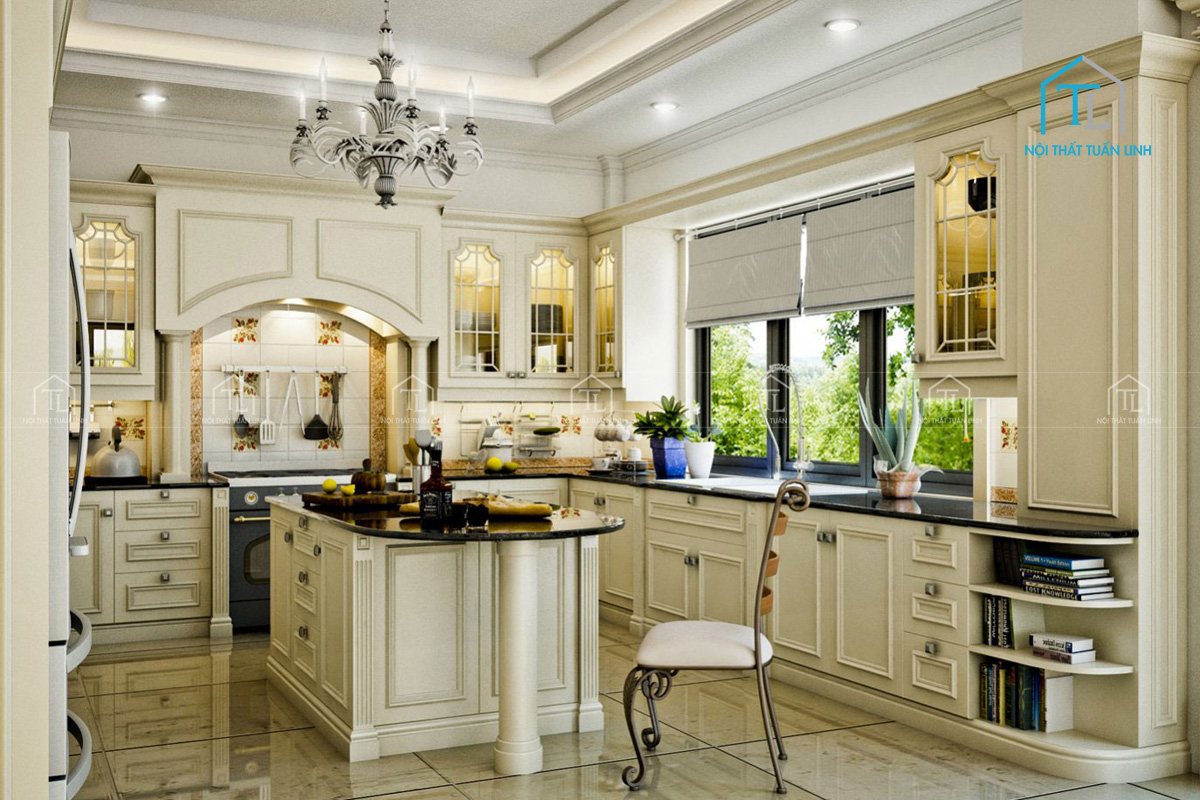 Thiết kế nhà bếp đẹp phong cách tân cổ điển