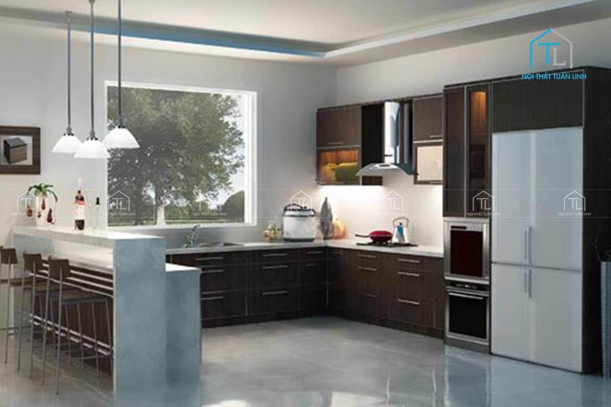 Thiết kế nhà bếp hiện đại theo kiểu dáng chữ L