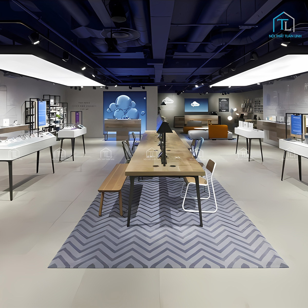 Thiết kế nội thất showroom điện thoại đẹp