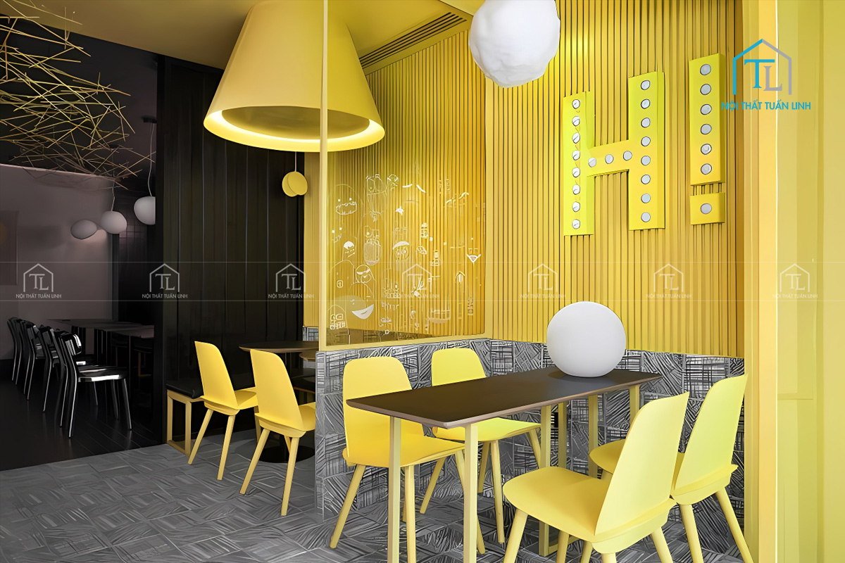 Thiết kế thi công nội thất quán cafe và trà sữa