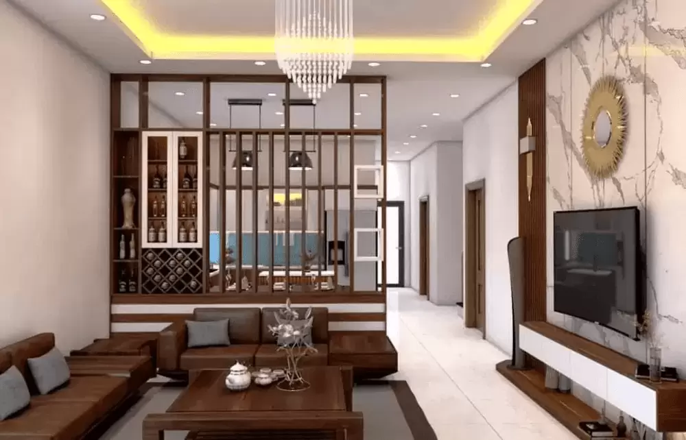 Top 20+ mẫu vách ngăn phòng khách đẹp làm bằng gỗ cao cấp