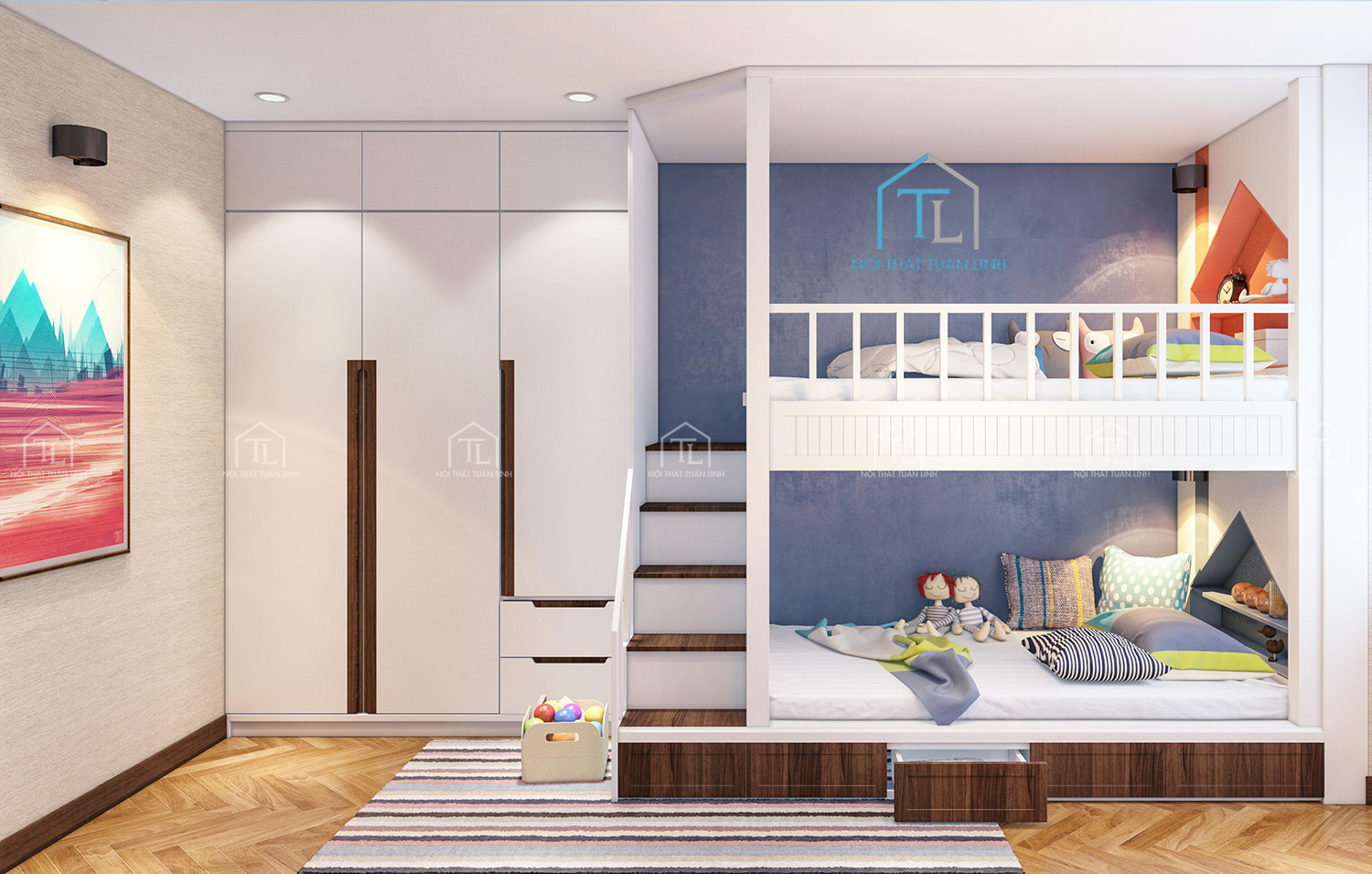 Top mẫu nội thất phòng ngủ trẻ em an toàn, thông minh