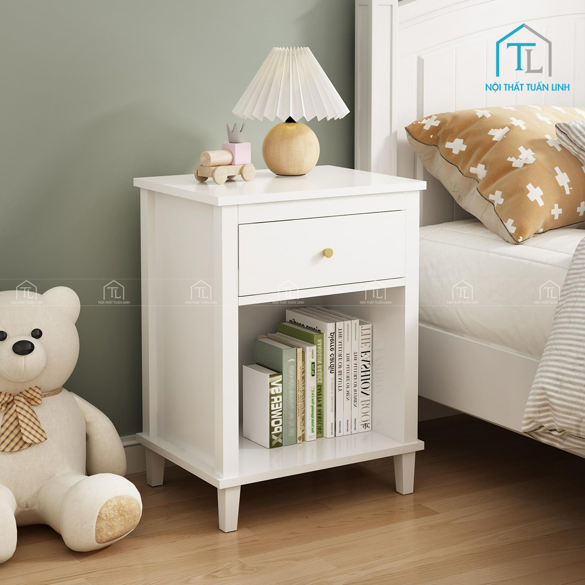Tủ đầu giường MDF hiện đại thiết kế tối giản