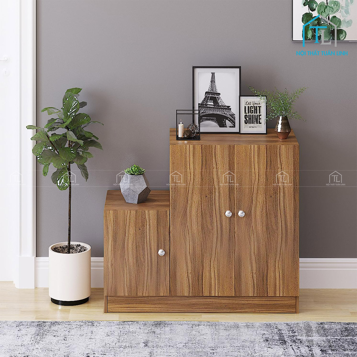 Tủ giày dép gỗ công nghiệp 6 tầng vân gỗ