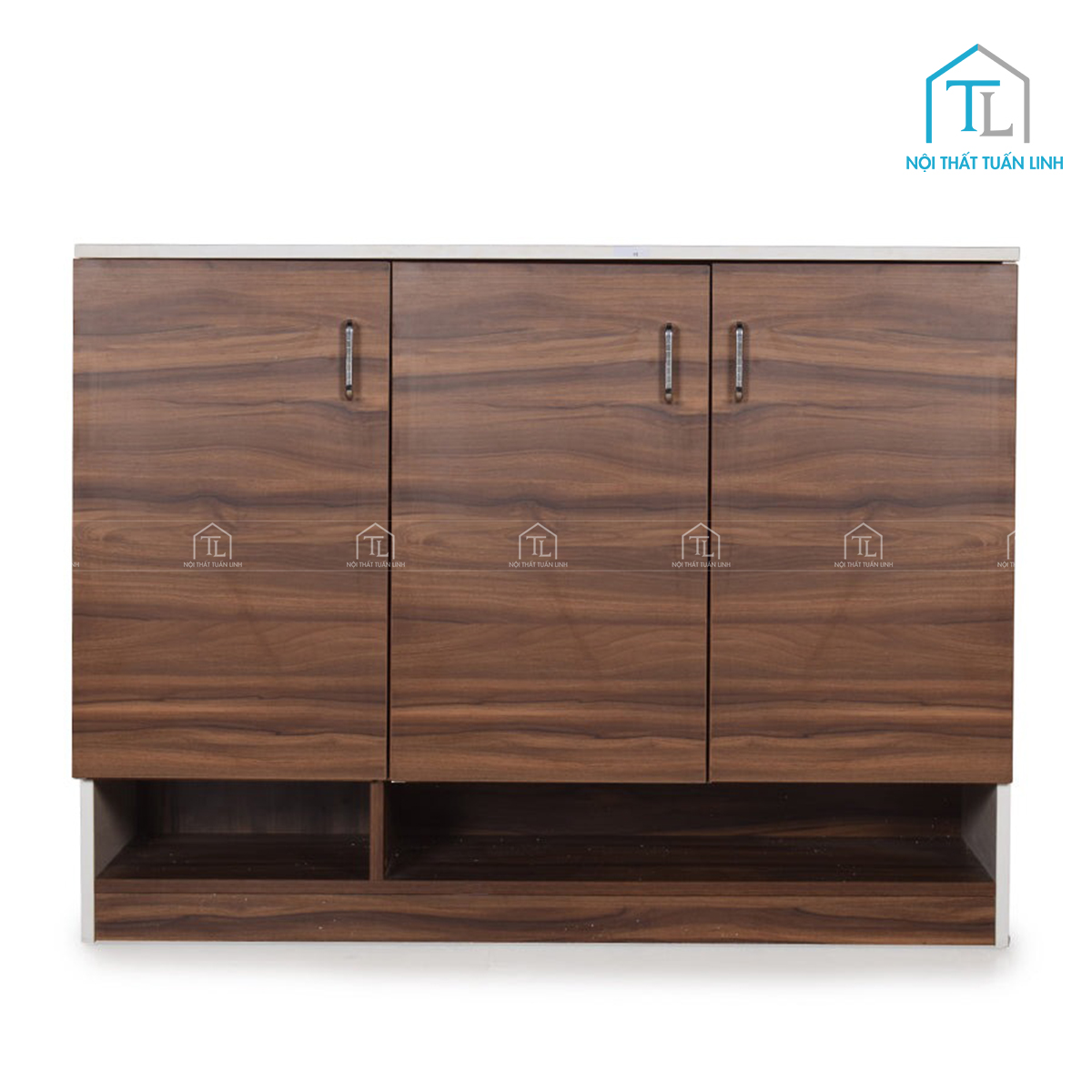Tủ giày dép gỗ công nghiệp màu óc chó thiết kế hiện đại