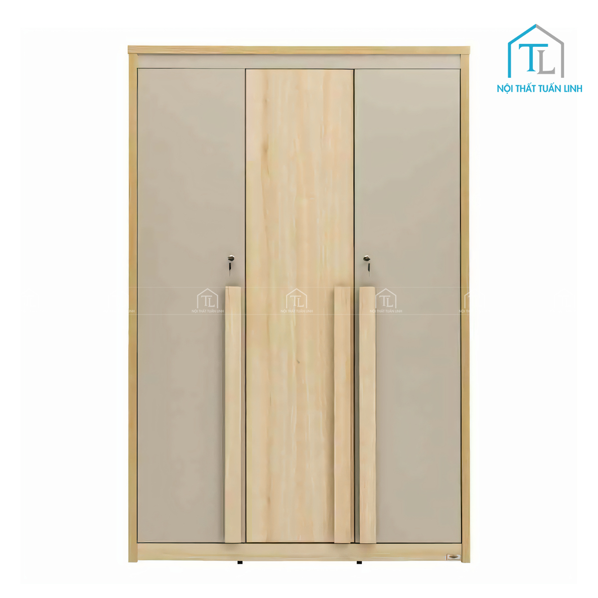Tủ quần áo 3 cánh gỗ MDF phủ melamine thiết kế tiện lợi
