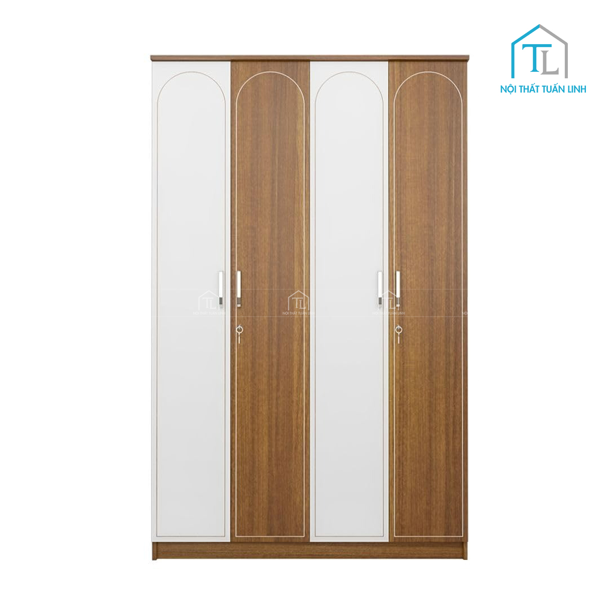 Tủ quần áo 4 cánh gỗ MDF thiết kế tiện lợi