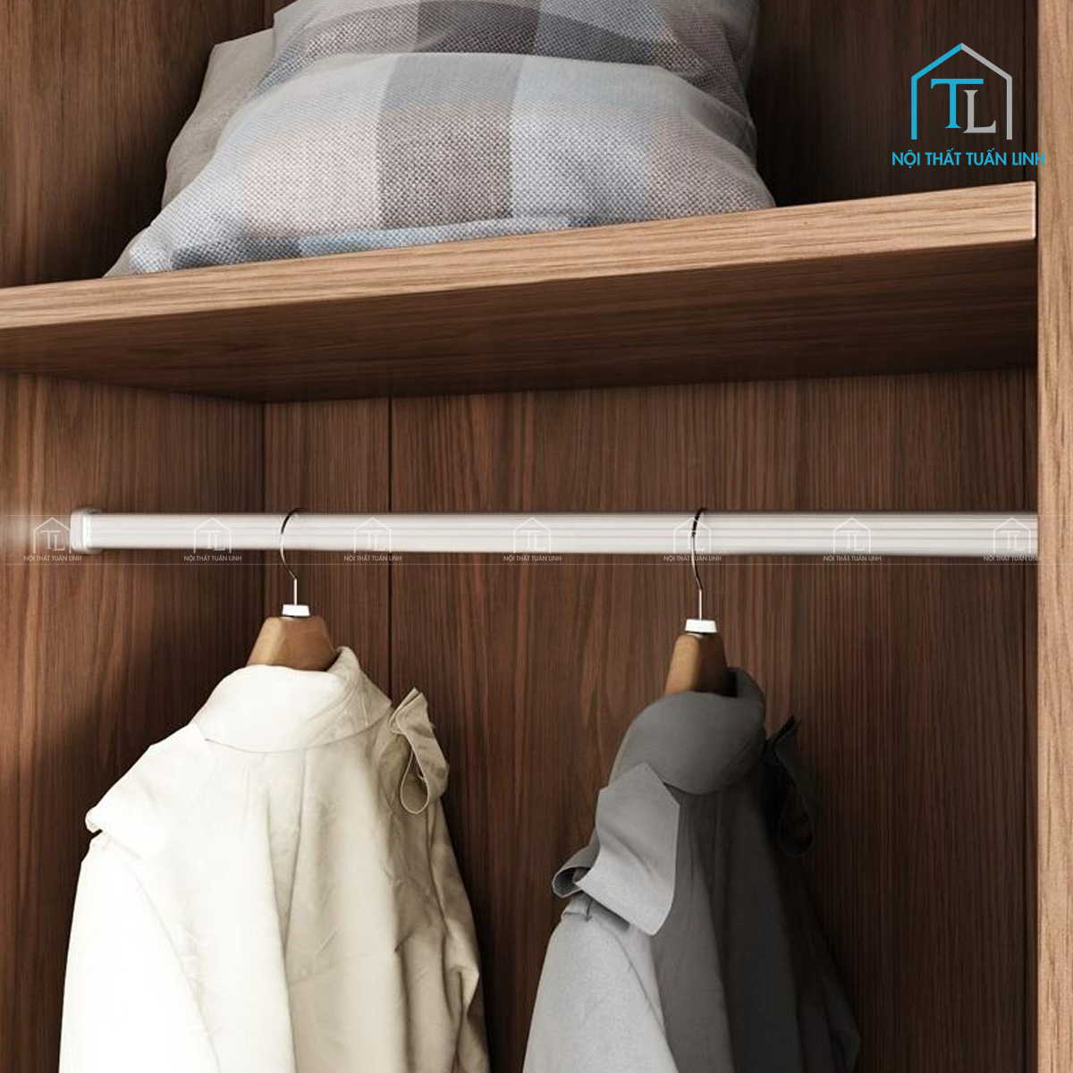 Tủ quần áo cánh kính trượt gỗ công nghiệp phong cách hiện đại
