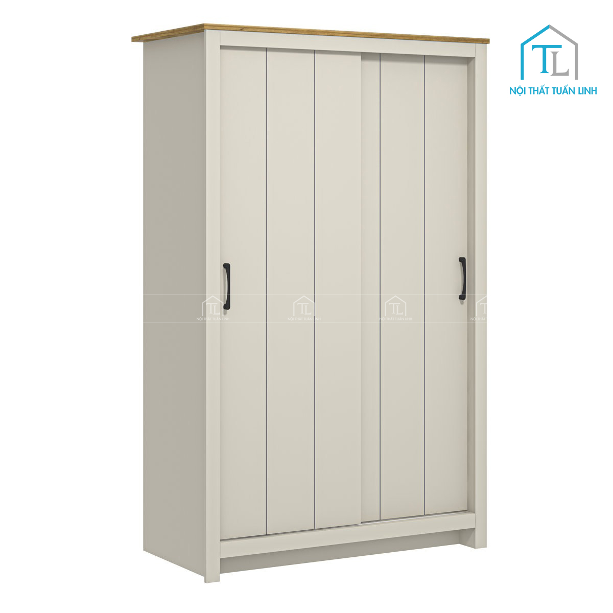 Tủ quần áo cửa lùa 2 cánh màu xám nhạt giá tốt, tiện lợi