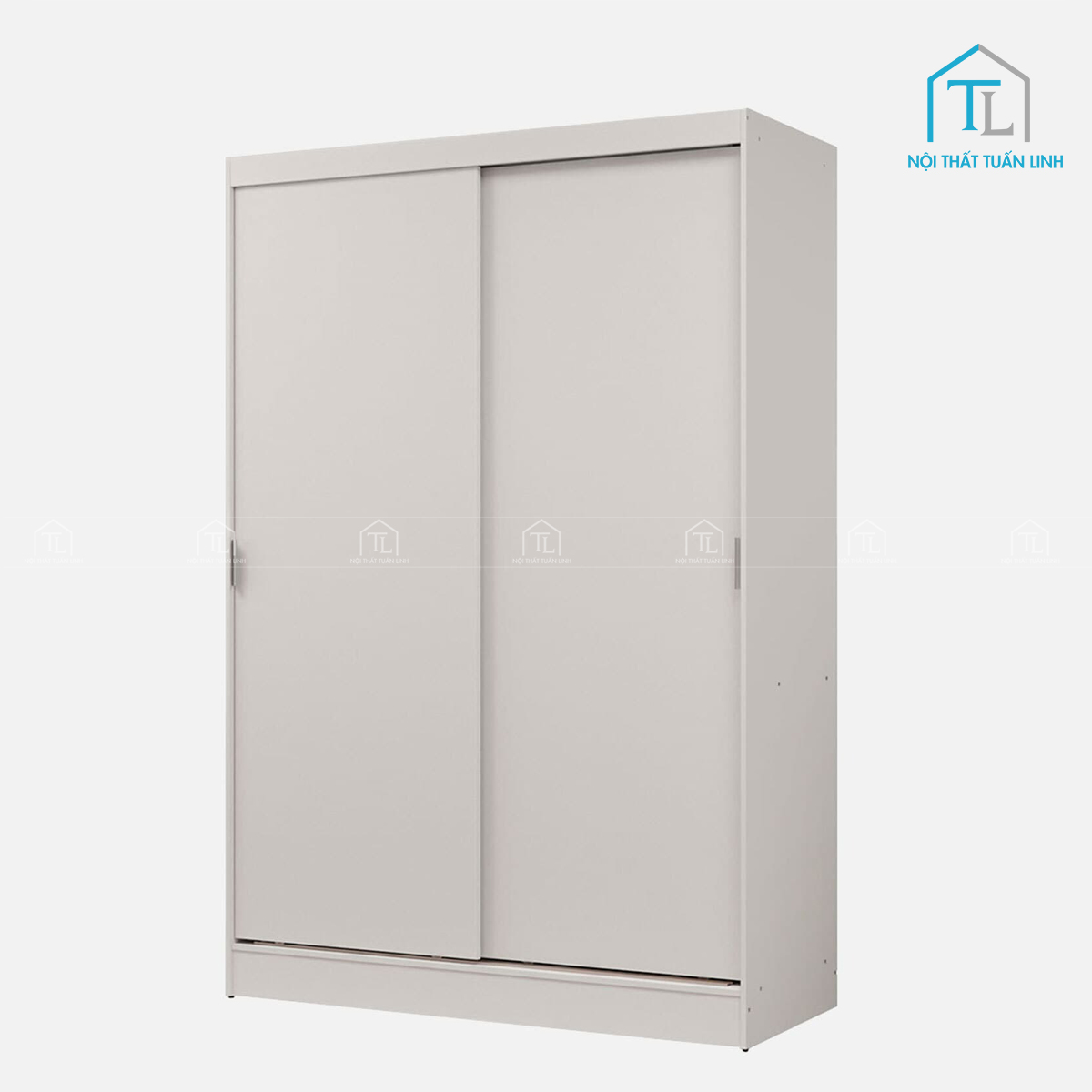 Tủ quần áo cửa lùa 2 cánh MDF trắng kết hợp ngăn kéo tiện lợi