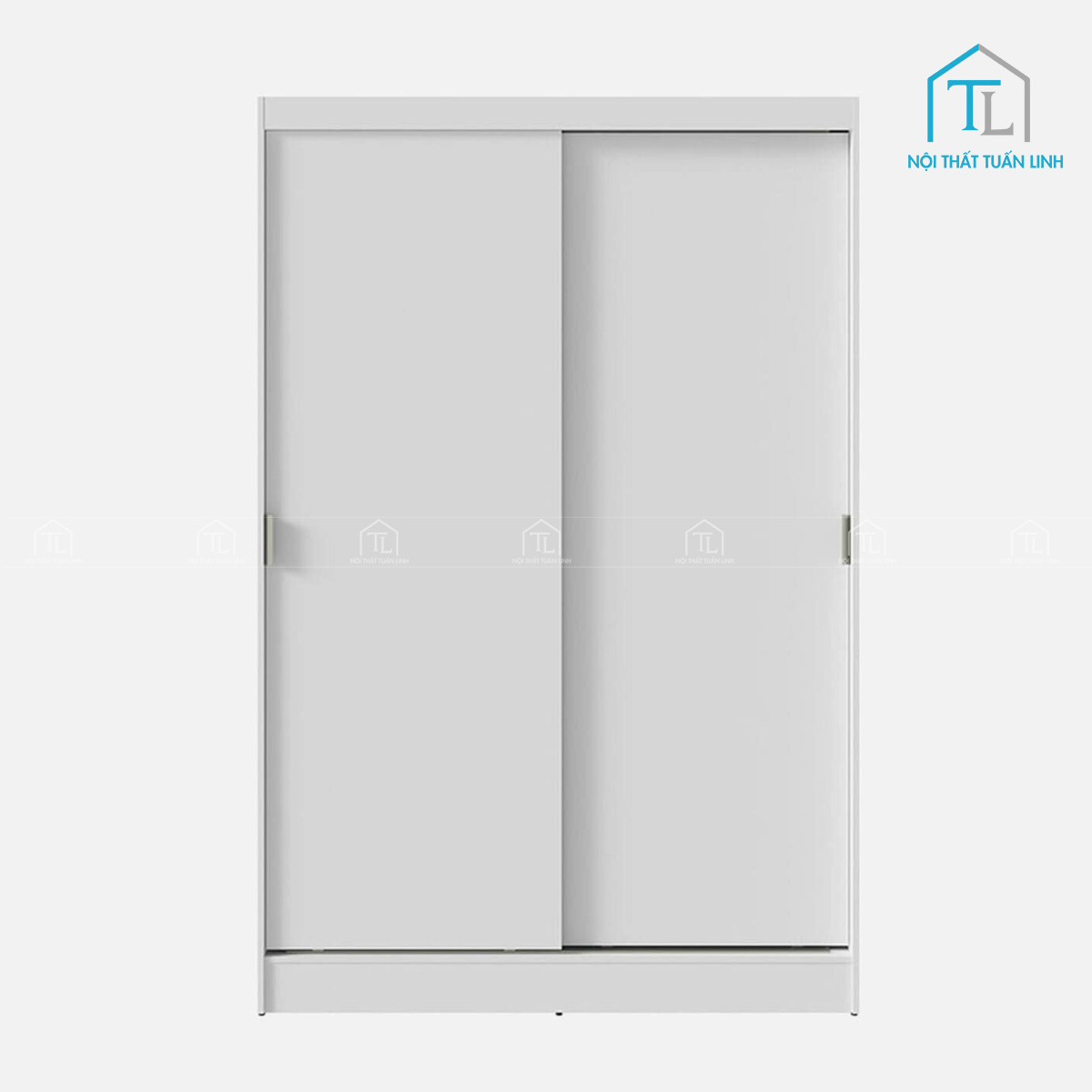 Tủ quần áo cửa lùa 2 cánh MDF trắng kết hợp ngăn kéo tiện lợi