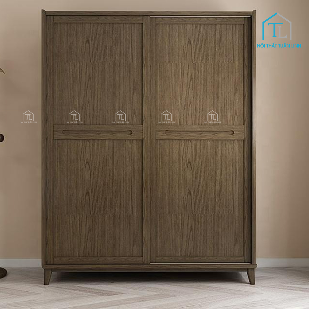 Tủ quần áo cửa lùa gỗ MDF thiết kế hiện đại, tiết kiệm không gian phòng ngủ