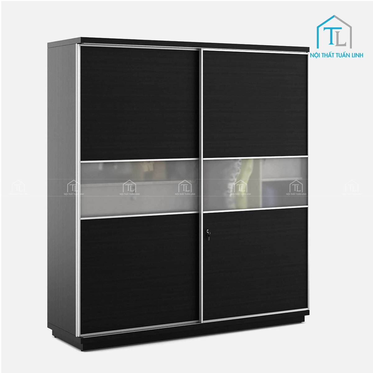 Tủ quần áo cửa lùa MDF vân gỗ tích hợp ngăn kéo tiện lợi