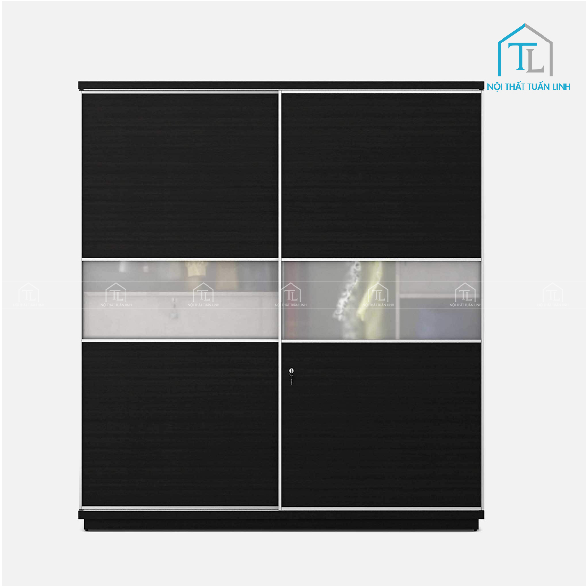 Tủ quần áo cửa lùa MDF vân gỗ tích hợp ngăn kéo tiện lợi