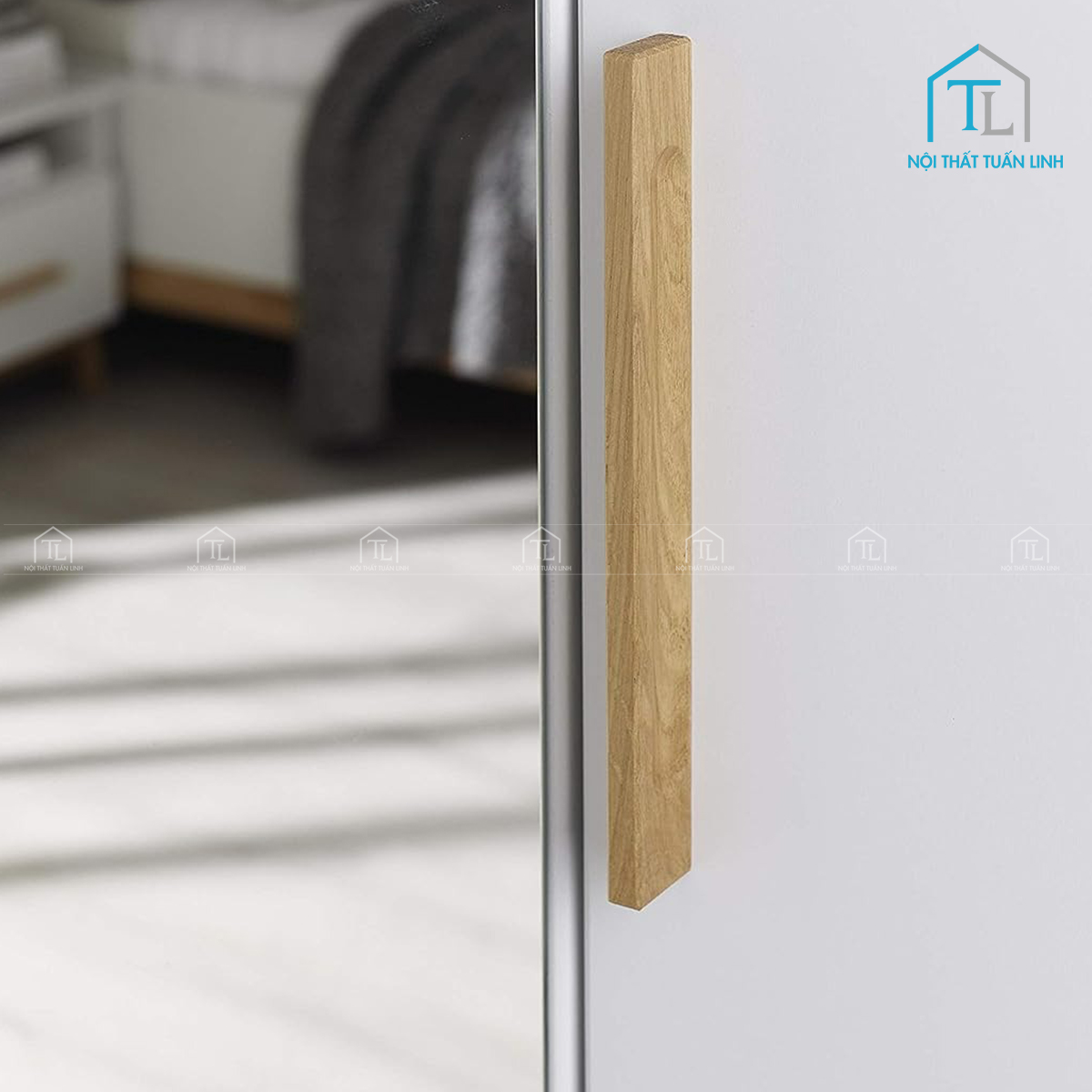 Tủ quần áo gỗ công nghiệp 6 cánh mở 4 ngăn kéo phối trắng sồi hiện đại