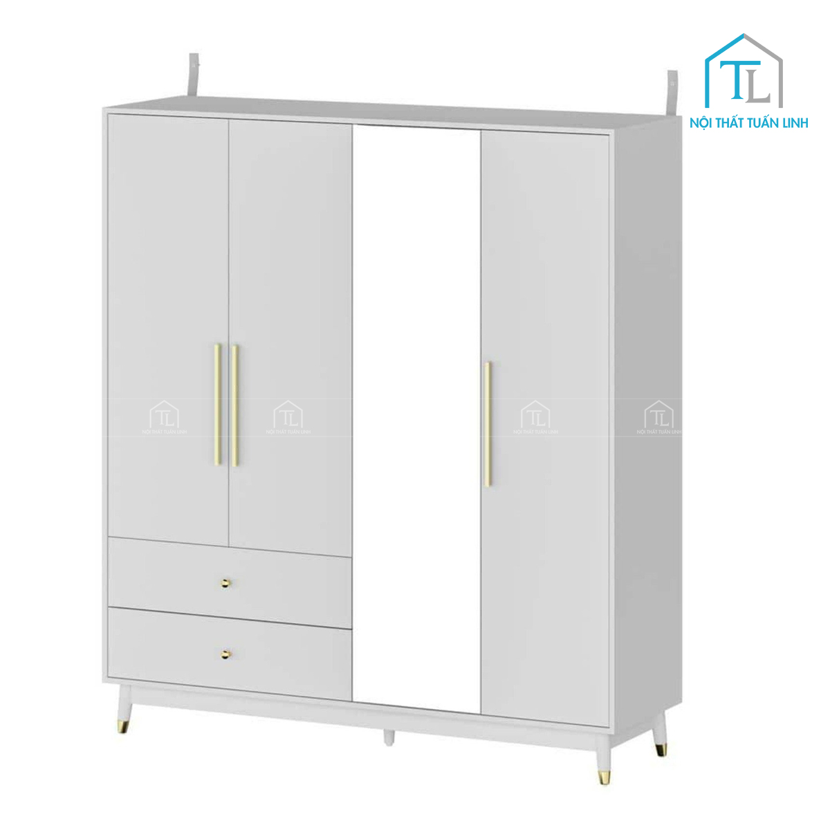 Tủ quần áo gỗ mdf màu trắng 1 cánh gương – thiết kế hiện đại, nhiều ngăn lưu trữ (1m8 x 2m)