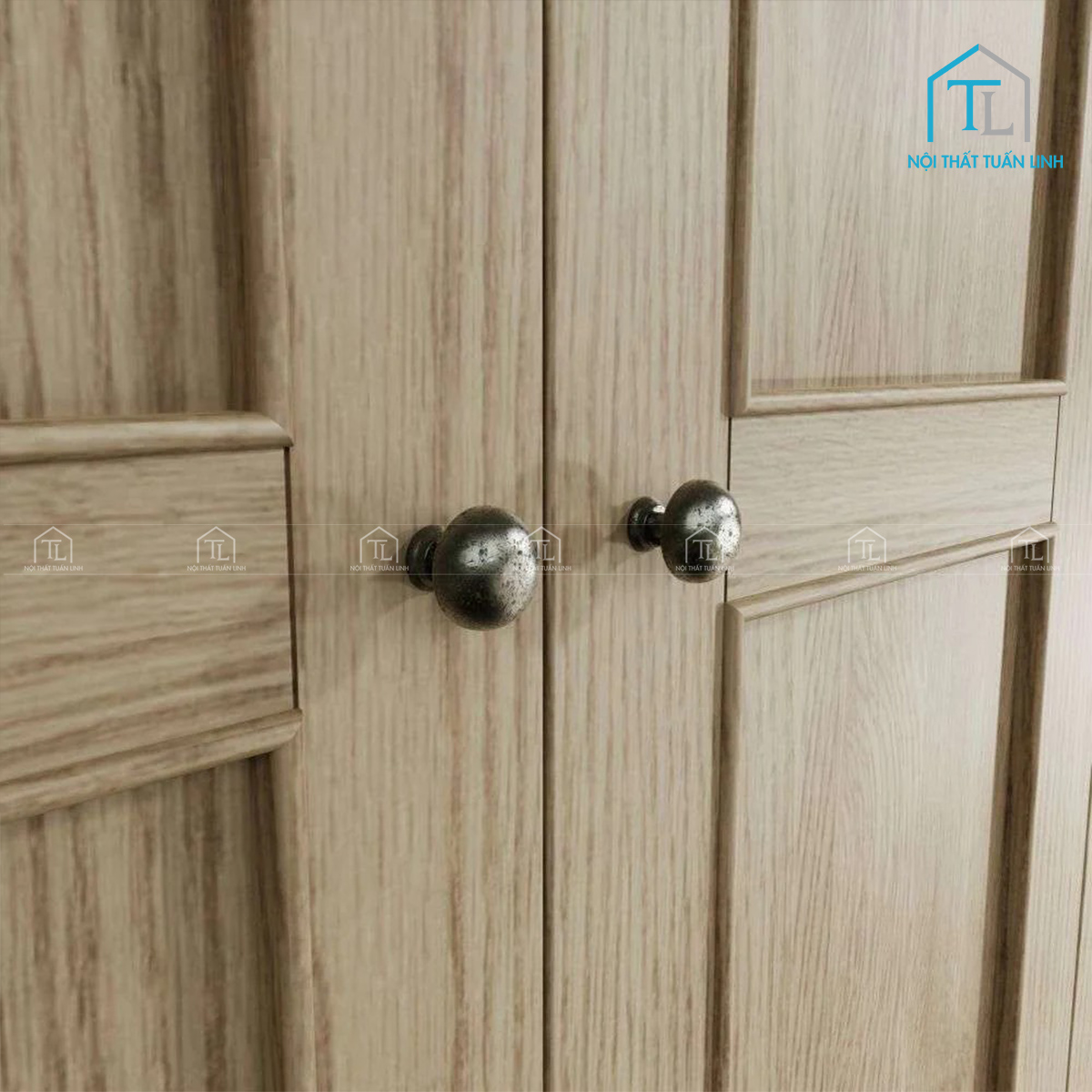 Tủ quần áo gỗ sồi 2 cánh thiết kế sang trọng