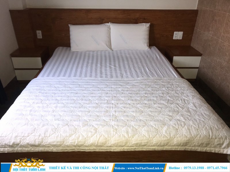 Thi công nội thất đồ gỗ phòng khách sạn Sunhotel