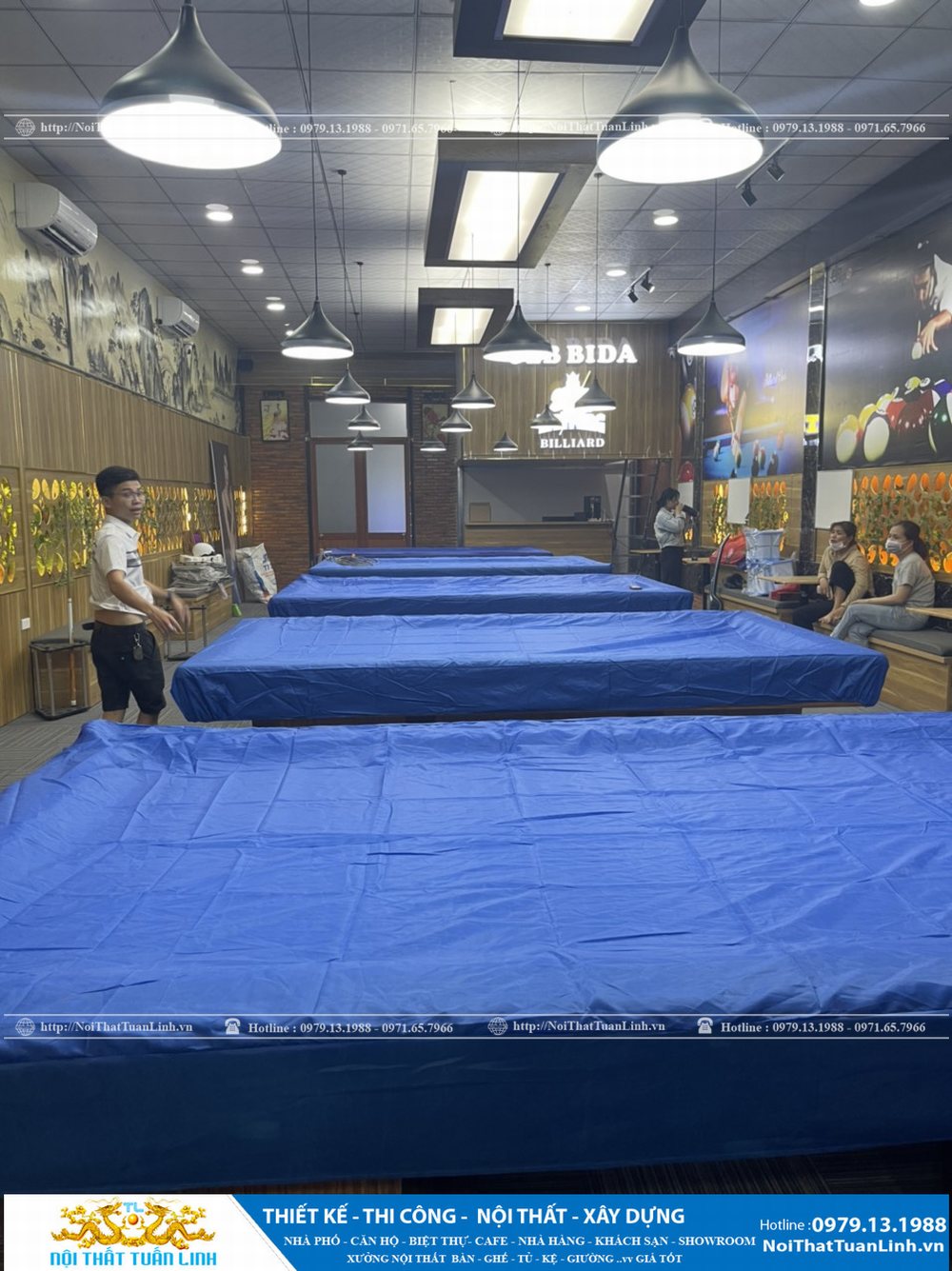 Thiết kế và thi công nội thất bida club Pool Caroom