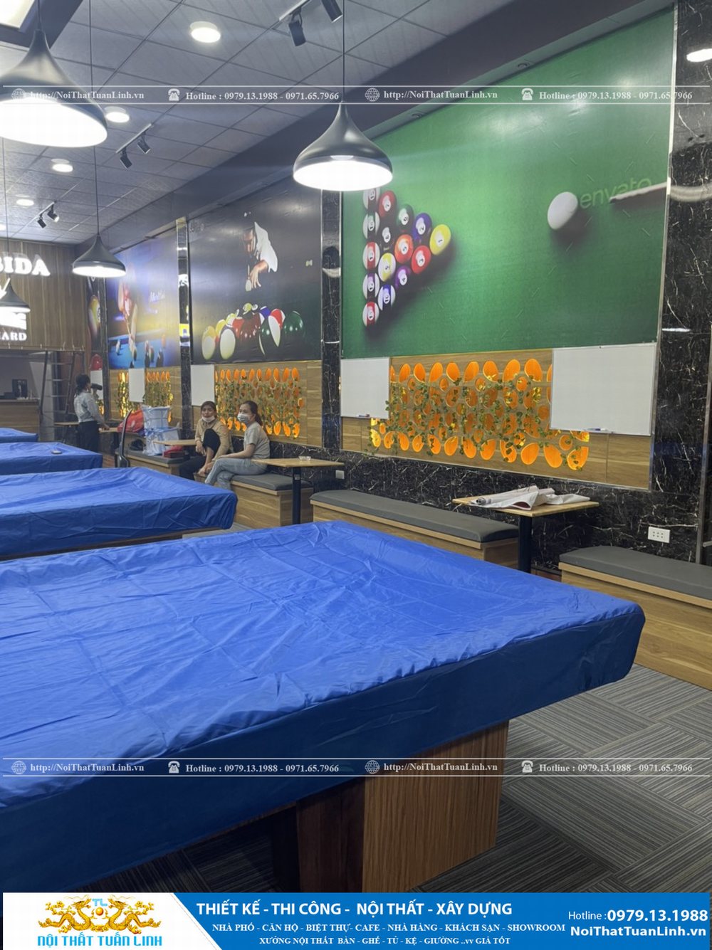Thiết kế và thi công nội thất bida club Pool Caroom