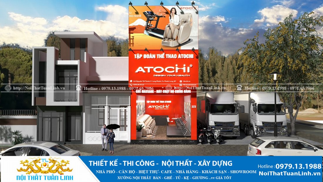 Thiết kế và thi công showroom Tập Đoàn Thể Thao Atochi